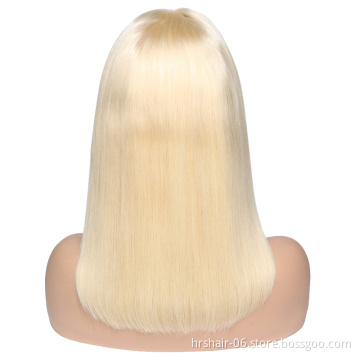 human hair wigs Indian virgin hair natural black 613 straight 13x4 bob lace front wig